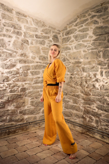 Mušelín komplet hořčicový